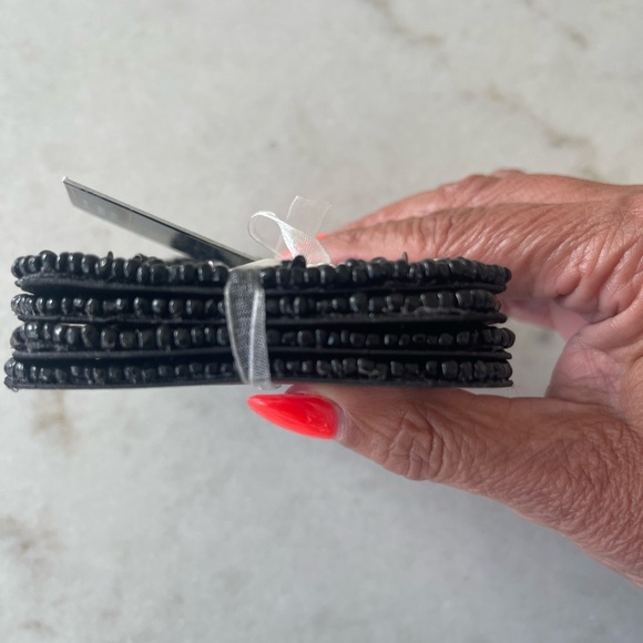 BOO! Beaded coasters! Excellent quality!! 4 pack!! Back lining! New - Picture 4 of 4